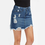 Distressed Denim Skirt