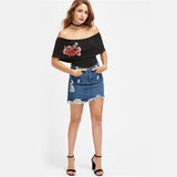 Distressed Denim Skirt