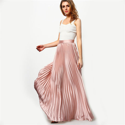 Pleated Maxi Skirt