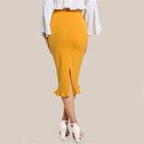 Ruffle Pencil Skirt
