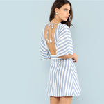 Striped V Neck Dress