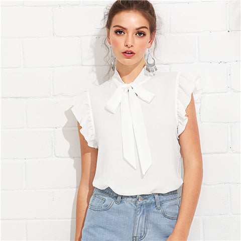 Sleeveless Ruffle Top