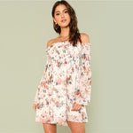 Off Shoulder Floral Dress