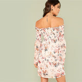 Off Shoulder Floral Dress