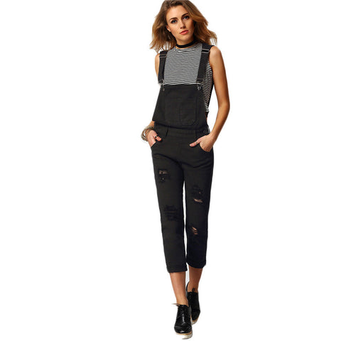 Distressed Overall Jumpsuit