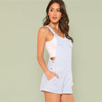 Pinstripe Overall Shorts