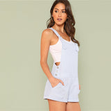 Pinstripe Overall Shorts