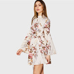 Mock Neck Floral Dress