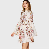 Mock Neck Floral Dress