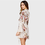 Mock Neck Floral Dress
