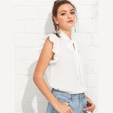 Sleeveless Ruffle Top
