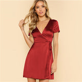 Satin Wrap Dress