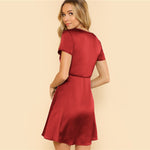 Satin Wrap Dress