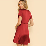 Satin Wrap Dress
