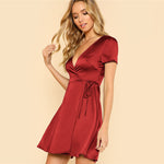 Satin Wrap Dress