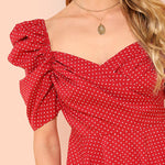 Red Polka Dot Peplum Top