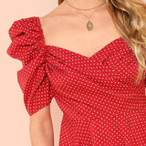 Red Polka Dot Peplum Top