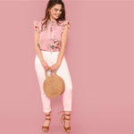 Sleeveless Ruffle Blouse