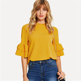 Ruffle Sleeve Blouse