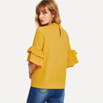 Ruffle Sleeve Blouse