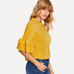 Ruffle Sleeve Blouse