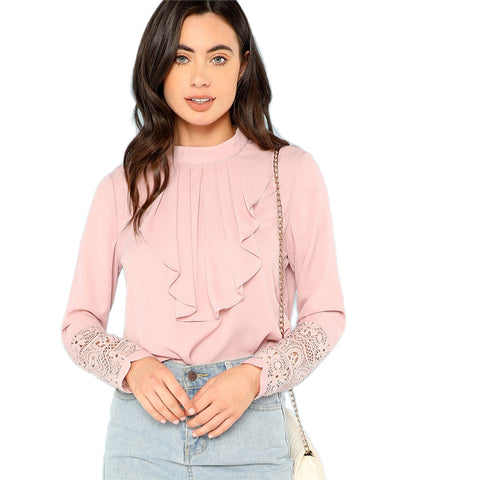 Long Sleeve Ruffle Blouse