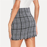 Plaid Tweed Skirt