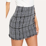 Plaid Tweed Skirt