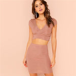 Pink Crop Top and Skirt