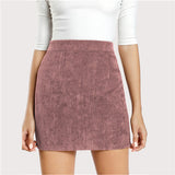 Pink Corduroy Skirt
