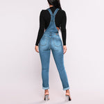 Distressed Overall Jeans
