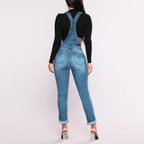 Distressed Overall Jeans