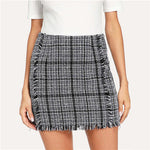Plaid Tweed Skirt