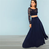 Lace Top and Skirt Set