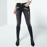 Embroidered Skinny Jeans