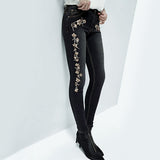 Embroidered Skinny Jeans