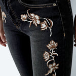 Embroidered Skinny Jeans